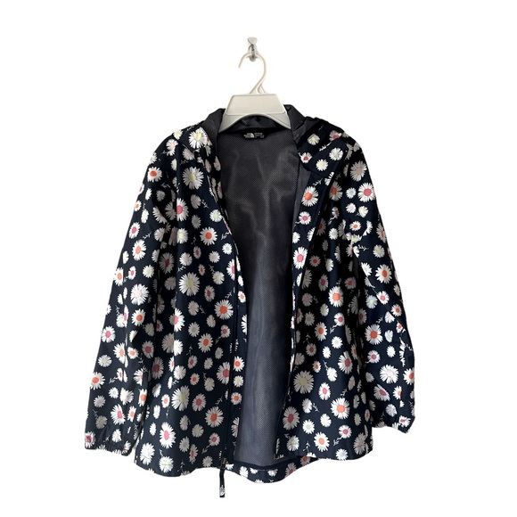 The North Face Girls' Waterproof Hooded Rain Jacket, Blue/Flowers, Large (14/16) - Picture 3 of 12